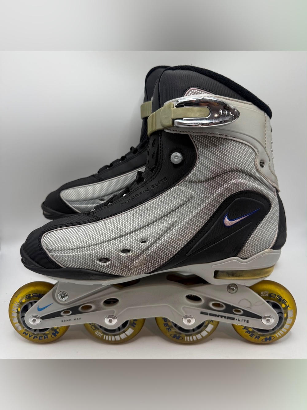 Nike N-Dorfin Elite Inline Skates Men’s Size 11 Silver Black Vintage